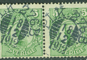 F   79 Medaljong 5 öre. Par stpl PLK 276 B  18.12 1912