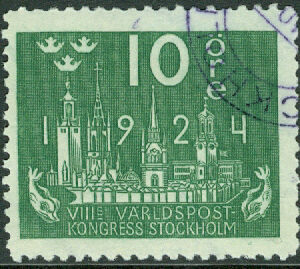 F  197cx Världspostkongressen 10 öre VM / stpl