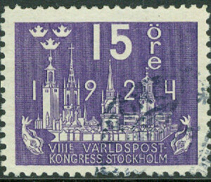 F  198 Världspostkongressen 15 öre stpl