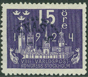 F  198 Världspostkongressen 15 öre stpl, ktt