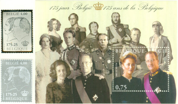 Belgien - M 3466 + BL 101 Belgien 175 år, federalism 25 år. Presentationspaket kpl **