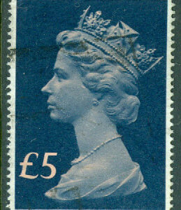 England – M  734 Drottnming Elisabeth II, 5 £ stpl