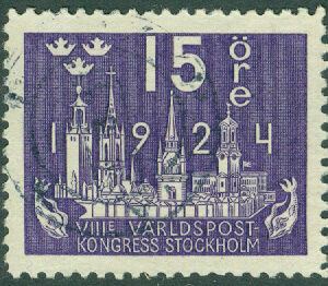 F  198 Världspostkongressen 15 öre stpl