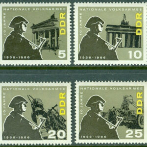 DDR – M 1161-1164 Nationella folkarmén 10 år, 4 kpl **