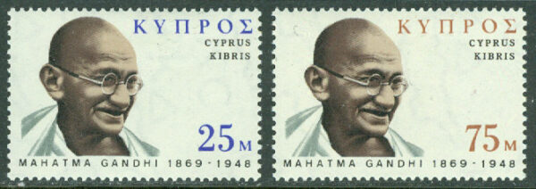 Cypern - M  330-331 Mahatma Gandhi (1869-1948), frihetskämpe, 2 kpl *