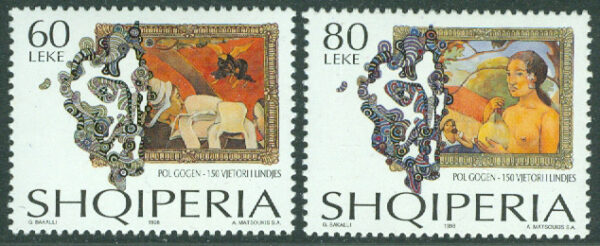 Albanien - M 2664-2665 Motiv efter Paul Gauguin (1848–1903), fransk konstnär, 2 kpl **