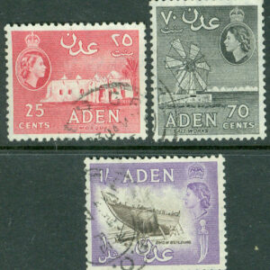 Aden – M   52, 55-56 Elisabeth II och landsmotiv, 3 ol stpl