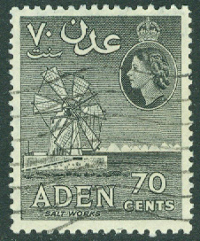 Aden – M   68C Elisabeth II och landsmotiv. Saltutvinning, 70 C stpl