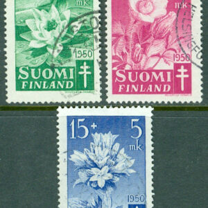 Finland – F  389-391 Antituberkulos 1950. Blommor II, 3 kpl stpl