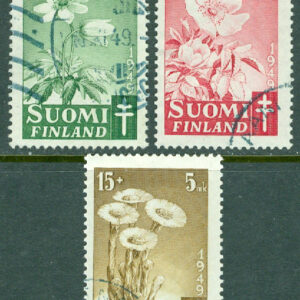 Finland – F  369-371 Antituberkulos 1949. Blommor I, 3 kpl stpl