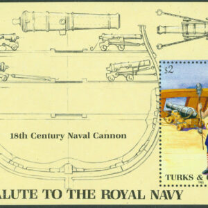 Turks & Caicos – M  737 (BL 57) Royal Navy, soldat och kanon på 1800-talet, block **