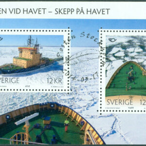 F 2993-2994 (BL 40) Norden vid havet – Skepp på havet. Stpl Posten Stockholm 2014-03-17 (A/U)