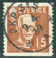 F  267A Gustaf V 80 år. Stpl PKP 315 A 9.4.39