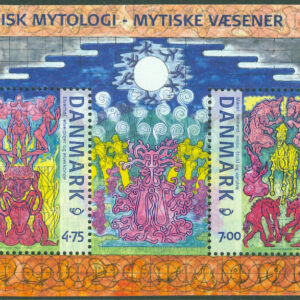 Danmark – F 1454-1455 (BL 56) Nordisk mytologi, block kpl **