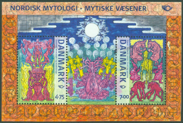 Danmark - F 1454-1455 (BL 56) Nordisk mytologi, block kpl **