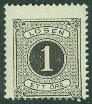 Sverige – F L 11 Lösen t. 13, 1 öre svart **