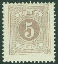 Sverige – F L 13 Lösen t. 13, 5 öre brun *