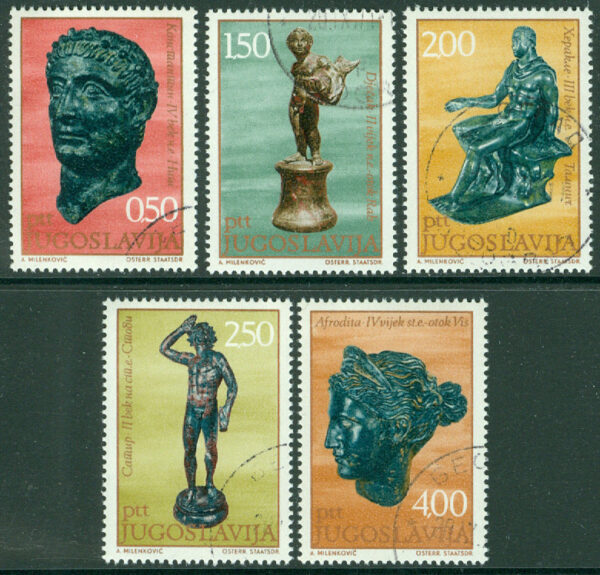 Jugoslavien - M 1431-1435 Antika bronsstatyer, 5 ol stpl