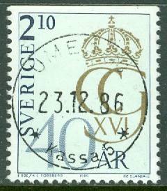 F 1410 Carl XVI Gustaf 40 år. UMEÅ 23.12.86 (AC/Vb)