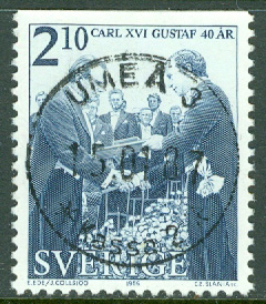 F 1409 Carl XVI Gustaf 40 år. Prakt UMEÅ 3  15.01.87  (AC/Vb)