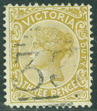 Victoria – M   93 Drottning Victoria, 3 P stpl