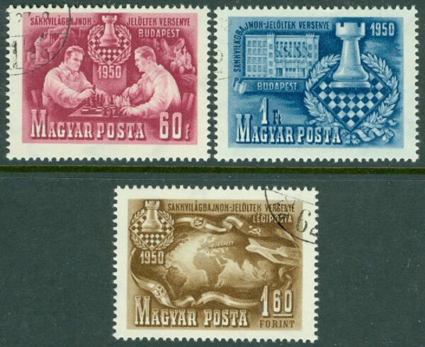 Ungern - M 1092-1094 Kandidatturnering för schack-VM, Budapest, 3 kpl stpl