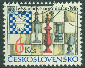 Tjeckoslovakien – M 2811 Schackförbundet 80 år, 1 kpl stpl