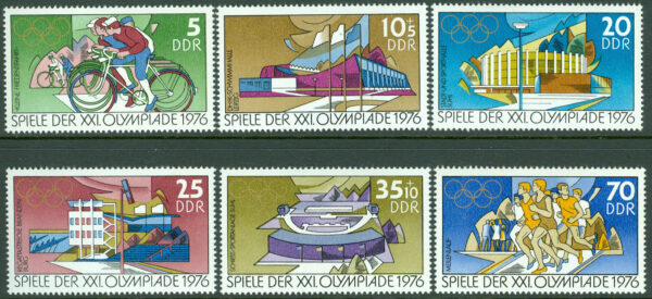 DDR - M 2126-2131 OS i Montreal 1976, bl.a. cykel, 6 kpl **
