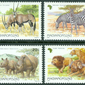 Ungern – M 4450-4453 Afrikas fauna, 4 kpl **
