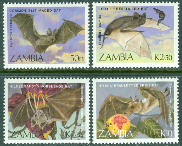 Zambia - M  474-477 Fladdermöss, 4 kpl **