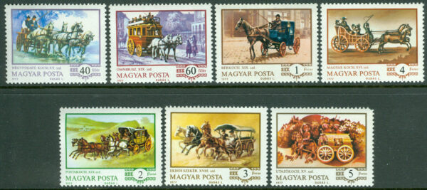 Ungern - M 3178-3184 A Hästskjutshistoria, 7 kpl ** kht