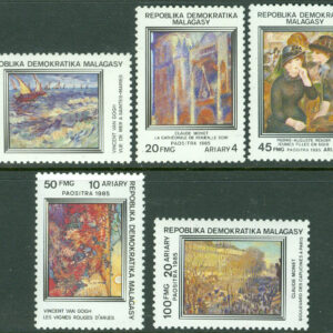 Madagaskar – M  991-995 Impressionistiska målningar, 5 kpl **