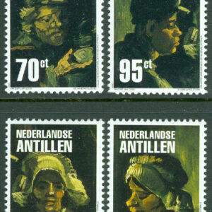 Nederländska Antillerna – M 1150-1153 Detaljer från målningen ”Potatisätarna” av V. van Gogh, 4 kpl **, kht