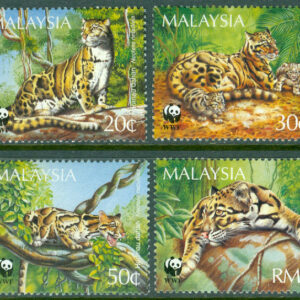 Malaysia – M  557-560 WWF Världsvitt naturskydd. Grumlade leoparder, 4 kpl **