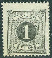 Sverige – F L 11 Lösen t. 13, 1 öre svart *