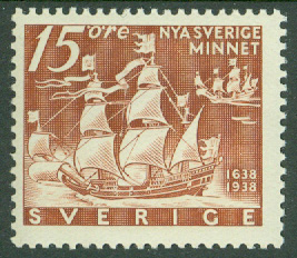 Sverige – F  262C Nya Sverige-minnet, 15 öre 4-sid **