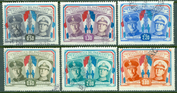 Paraguay - M  723-728 Förbrödring Paraguay - Argentina, 6 ol stpl