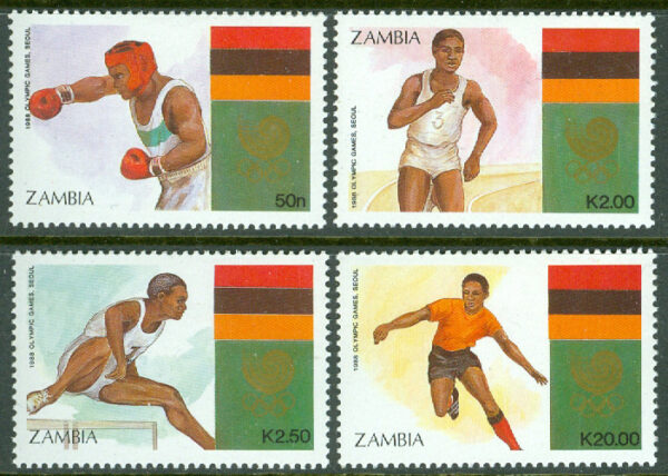 Zambia - M  464-467 OS i Seoul 1988, 4 kpl **