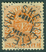 F Tj 35. Tjänste vm krona, 25 öre. SKELLEFTEÅ +.+ 1913  (AC/Vb)
