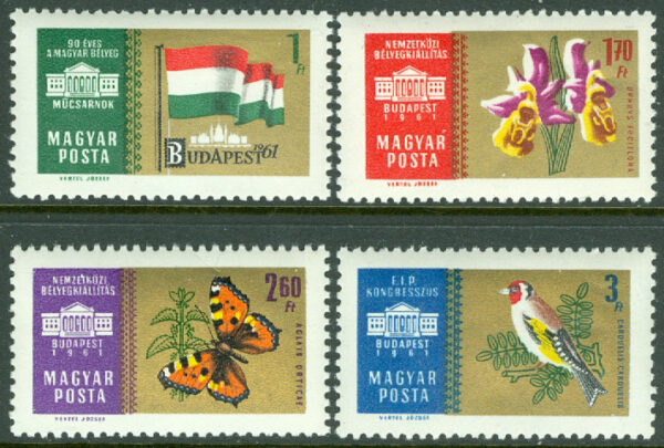 Ungern - M 1783-1786A Int. frimärksutställning "Budapest 1961", 4 kpl **