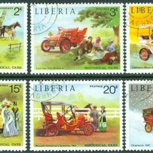 Liberia – M  889-894 Historiska bilar, bl.a. Cadillac Modell A 1903, 6 kpl stpl