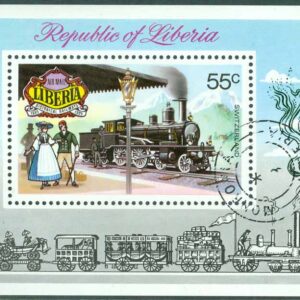 Liberia – M  875 (BL 66)  Historiska järnvägar, Schweiz, block stpl