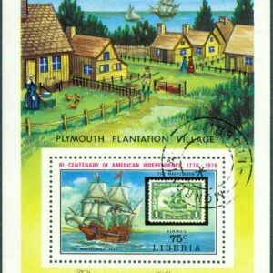 Liberia – M  959 (BL 76 A) USA oavhängigt 200 år, block stpl