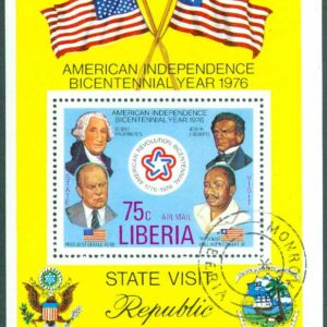 Liberia – M 1015 (BL 83) USA oavhängigt 200 år, block stpl
