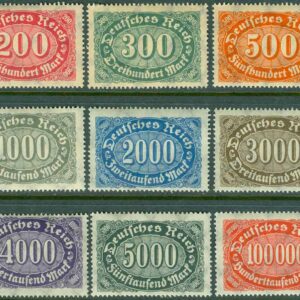 Deutsches Reich – M  248-249, 251-257 Siffror i oval, 9 ol */**, kt