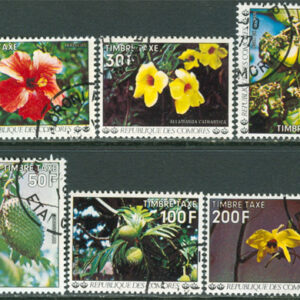 Komorerna – M P    6, 12-16 Lösenmärken – blommor, 6 ol stpl