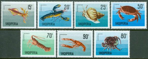 Albanien - M 1299-1305 Havsdjur, 7 kpl **
