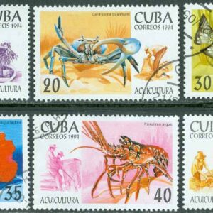 Kuba – M 3749-3754 Fiskar och havsdjur, bl a karp, 6 kpl stpl