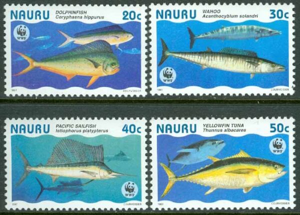 Nauru - M  437-440 Fiskar - Naturskydd - WWF, 4 kpl **