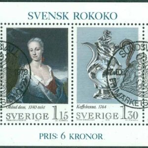 F 1095-1098 (BL 5) Svensk rokoko. SUNDSVALL FRIMÄRKETS DAG 7.10 1979  (Y/Med)